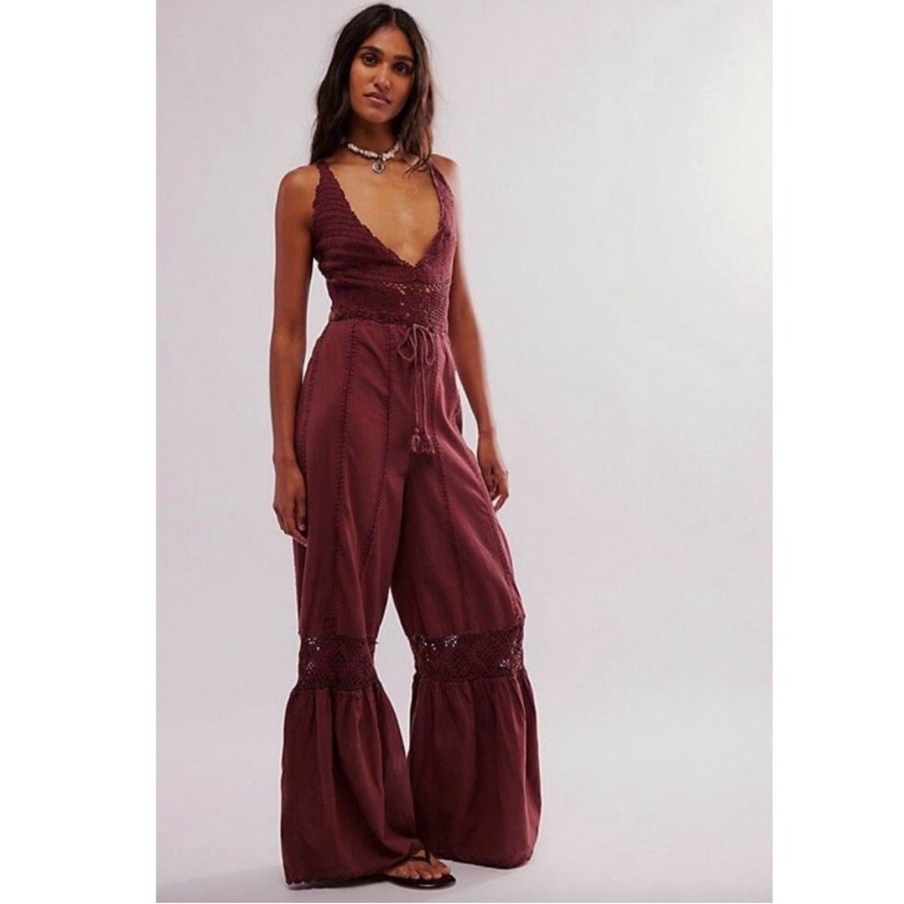 Free People Freya Crochet One Piece Jumpsuit - NWT - Picture 5 of 7